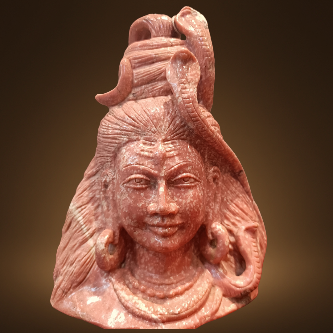 Thulite Shiva Bust