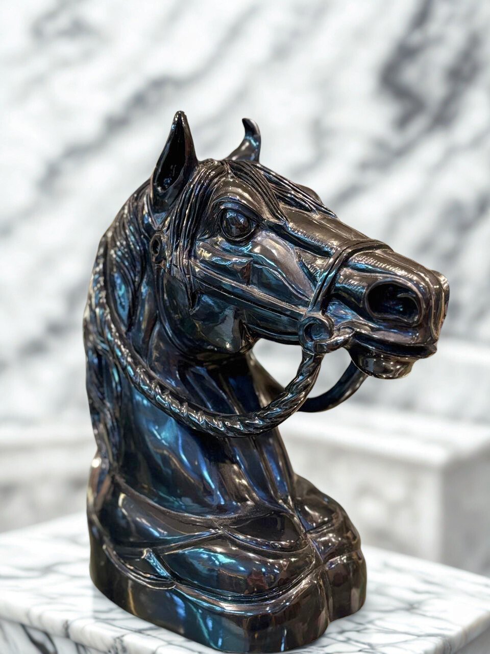 Black Onyx Horse Head